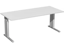 Bureau C-Poot Hxbxd 680-800x1800x800mm Decor Lichtgrijs Zilverkleurig