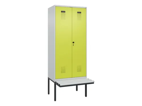 locker met bank,voor scheiding van kleding,HxBxD 2120x800x815mm,2vak