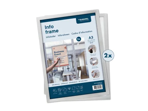 Infokader Europel zelfklevend A3 zilver