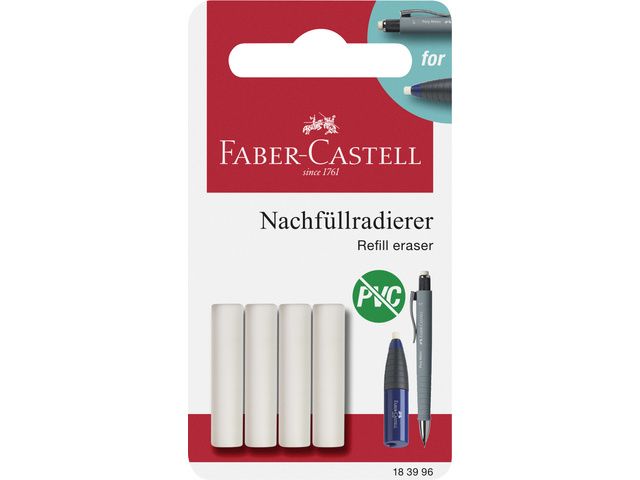 navulgum Faber-Castell voor Polymatic, 4 stuks op blister | FaberCastellShop.nl