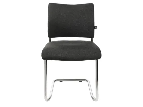 Bezoekersstoel Antraciet Stof Zitting 450x480x450mm Sledeframe