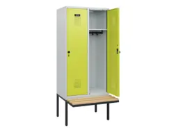 locker met bank,HxBxD 1950x800x815mm,2vak,vak B 400mm,draaigrendel