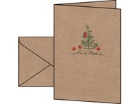 Kerstkaarten Sigel incl. envelop Kerst met appels, kraftliner, (Laser/