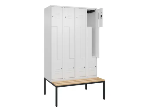 Z-garderobekast,HxBxD 2120x1200x815mm,8vak,vak B 300mm,cil.-slot