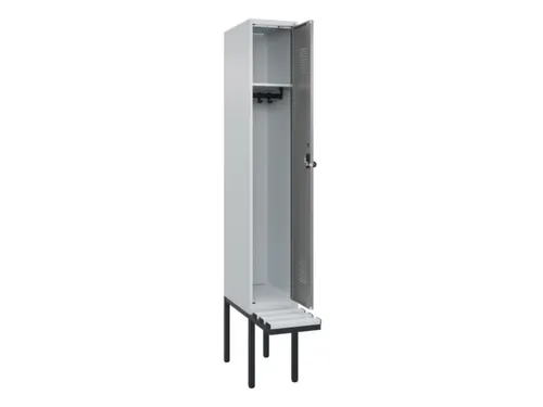 locker met bank,HxBxD 2120x300x815mm,1vak,vak B 300mm,draaigrendel