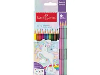 Kleurpotlood Faber-Castell Unicorn zeskantig 10 stuks Kleuren+3 pastel - 1
