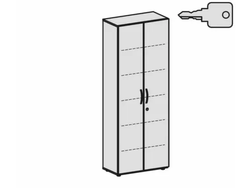 kantoorkast,HxBxD 2160x800x420mm,5xhouten vloer,6ordnerhoogte,romp wit
