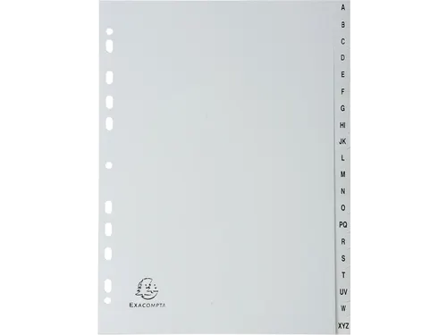 tabbladen voor ft A4 PP A-Z 20-delig grijs 11-gaats