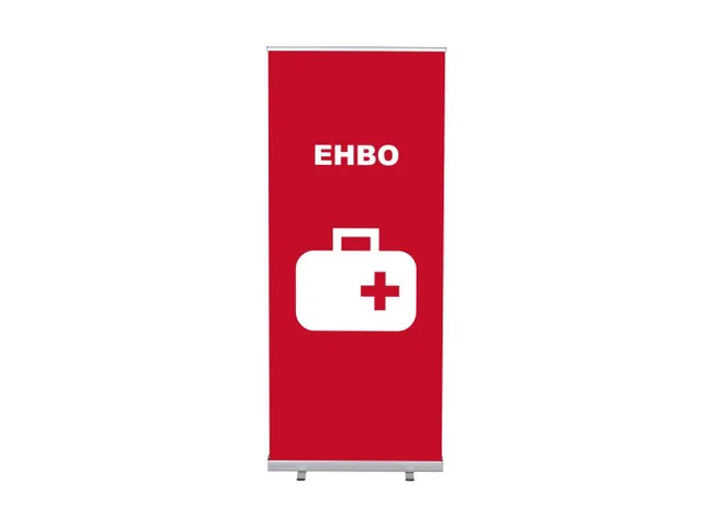 Roll-Banner 85x200 complete set met print "EHBO" Rood