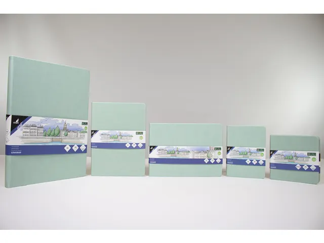 Schetsboek Kangaro 12x12cm mint PU hardcover 80 blad 140 grams roomwit