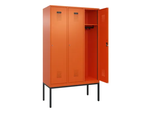 locker,HxBxD 2120x1200x500mm,3vak,vak B 400mm,cil.-slot,voetonderstel