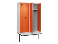 PBM-locker met bank,HxBxD 2120x1200x815mm,4vak,vak B 300mm