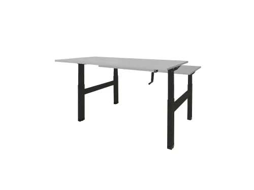 Dextro Slinger Duo zit/sta Bureau 120cm frame Zwart blad Lichtgrijs