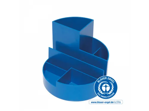 Pennenkoker MAUL roundbox Blauwe Engel recycled 6 vaks blauw