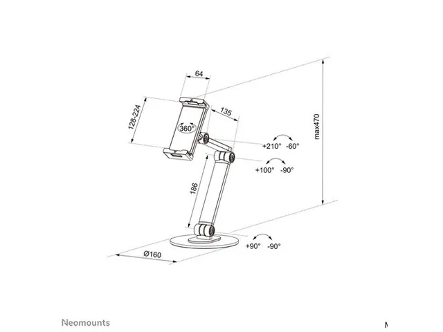 Tabletstand DS15-550WH1 tot 47cm verstelbaar 4.7-12.9 Inch Wit