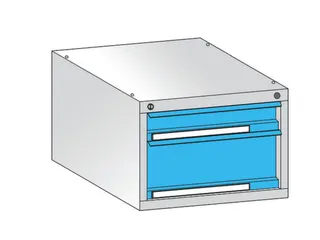 laden-onderbouw,v. werkbank,H 350mm,romp staal RAL7035,front RAL7016 - 1