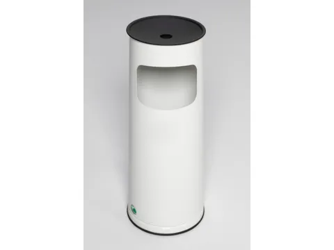 Combi-Asbak 17 Liter HxØ 610x250mm Ral9016 Wit Staal