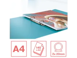 Colour'Breeze ringmap, 2 ringen, PP, ft A4, met soepele kaft blauw