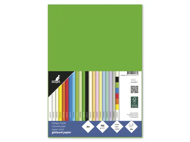 Papier Kangaro A4 160grs helgroen pak 50 vel