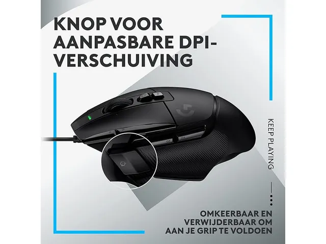 Logitech G502X Hero optical bedrade gaming muis zwart