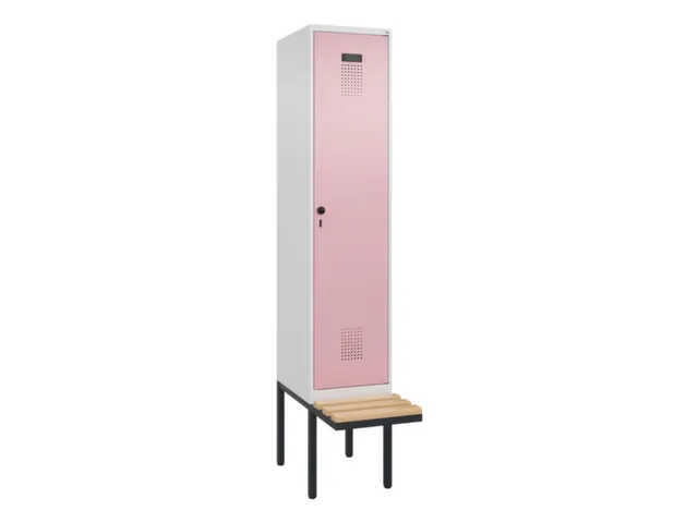 locker met bank,voor scheiding van kleding,HxBxD 2120x400x815mm,1vak