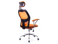 Moderne bureaustoel in hoogte verstelbaar oranje stof netrug