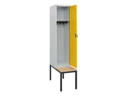 locker met bank,HxBxD 1950x400x815mm,1vak,vak B 400mm,draaigrendel