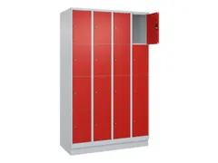 lockerkast,HxBxD 1950x1200x500mm,4x4vakken,vak B 300mm,cil.-slot
