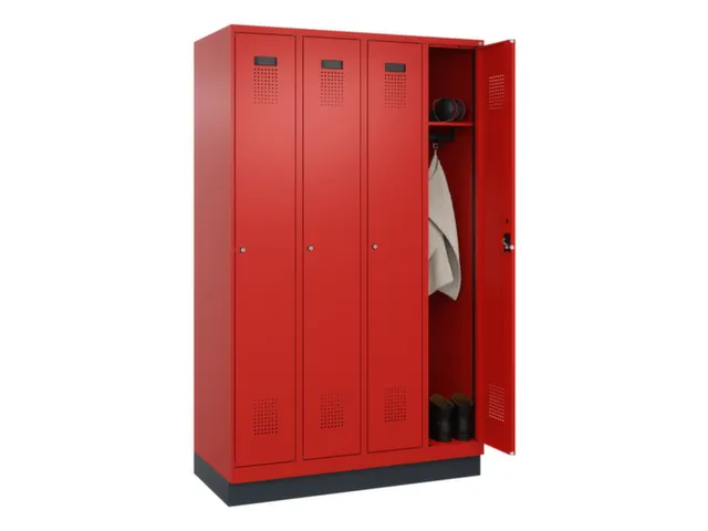 locker,HxBxD 1950x1200x500mm,4vak,vak B 300mm,cil.-slot,sokkel