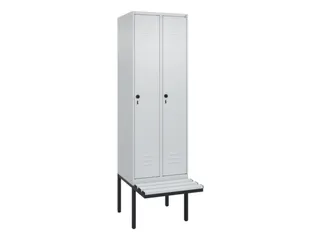 locker met bank,HxBxD 2120x600x815mm,2vak,vak B 300mm,draaigrendel - 1