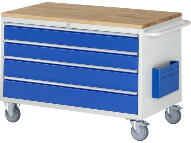 gereedschapswagen 795x1145x650mm beukblad 450kg 4 laden RAL5010