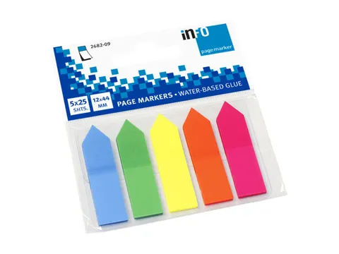 Info Page Markers arrow film 12x50mm, 5 kleuren