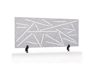 Akoestisch Bureaupaneel met patroon uitsnede 60x160cm Lichtgrijs - 5