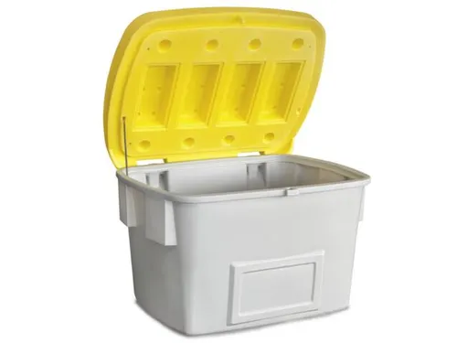 strooigoedbak,700l,HxBxD 930x1400x1070mm,PE,grijs,deksel geel