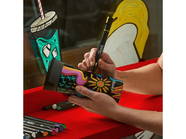 Creatieve marker Sharpie brushpunt assorti blister à 5 stuks