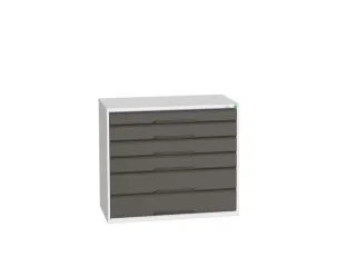 ladekast HxBxD 900x1050x550mm 6laden romp RAL7035 front RAL7016 - 1