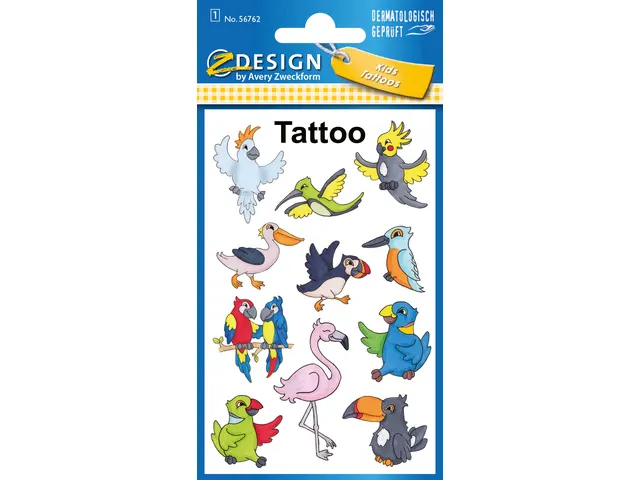 Tatouage Z-design Kids 1 feuille des oiseaux