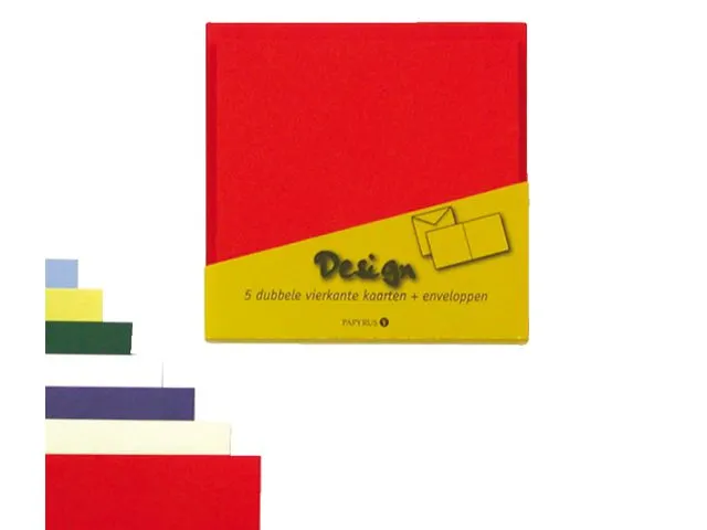Dubbele kaart Papyrus Envelpack Design vierkant 140x140mm ivoor 894440