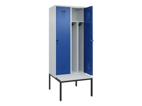 locker met bank,voor scheiding van kleding,HxBxD 2120x800x815mm,2vak