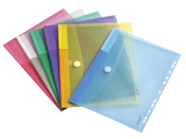 Enveloptas Djois Color Collection A4 horizontaal geperforeerd assorti