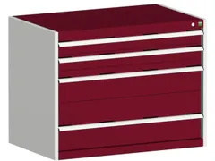 ladekast 800x1050x650mm 4laden zware lasten RAL7035 front RAL3004