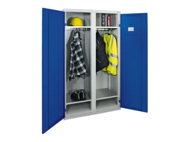Garderobekast 1800x1000x500mm 2 Vakken Staal Romp Ral7035