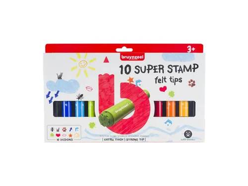 Stempelstift Bruynzeel Kids Super Stamp assorti 10 stuks