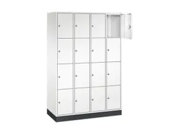 lockerkast,HxBxD 1950x1220x500mm,4x4vakken,cil.-slot,sokkel