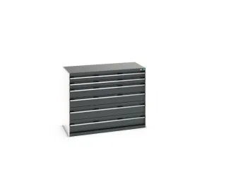 ladekast 1000x1300x650mm 6laden zware lasten RAL7035 front RAL7016 - 7