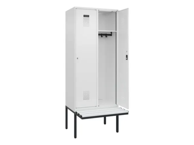 locker met bank,HxBxD 2120x800x815mm,2vak,vak B 400mm,cilinderslot