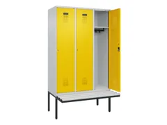 locker met bank,HxBxD 2120x1200x815mm,3vak,vak B 400mm,cilinderslot