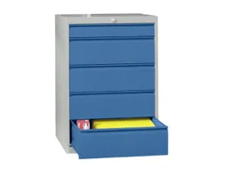 ladekast 1000x1023x600mm 5laden cilinderslot RAL7035 front RAL5012