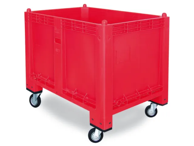 Stapelcontainer Pp Hxbxd 850X1200X800Mm 550 Liter 4Wielen Rood