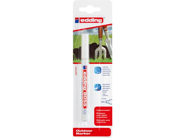Marqueur d'extérieur edding 8055 1-2mm blanc blister 1 pièce